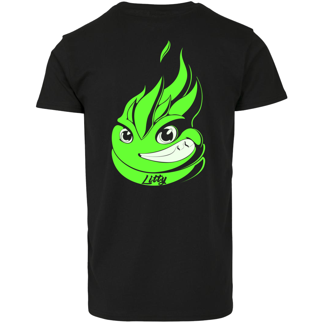 Lucas Lit LucasLit - Neon Glow Litty T-Shirt Hausmarke T-Shirt  - Schwarz