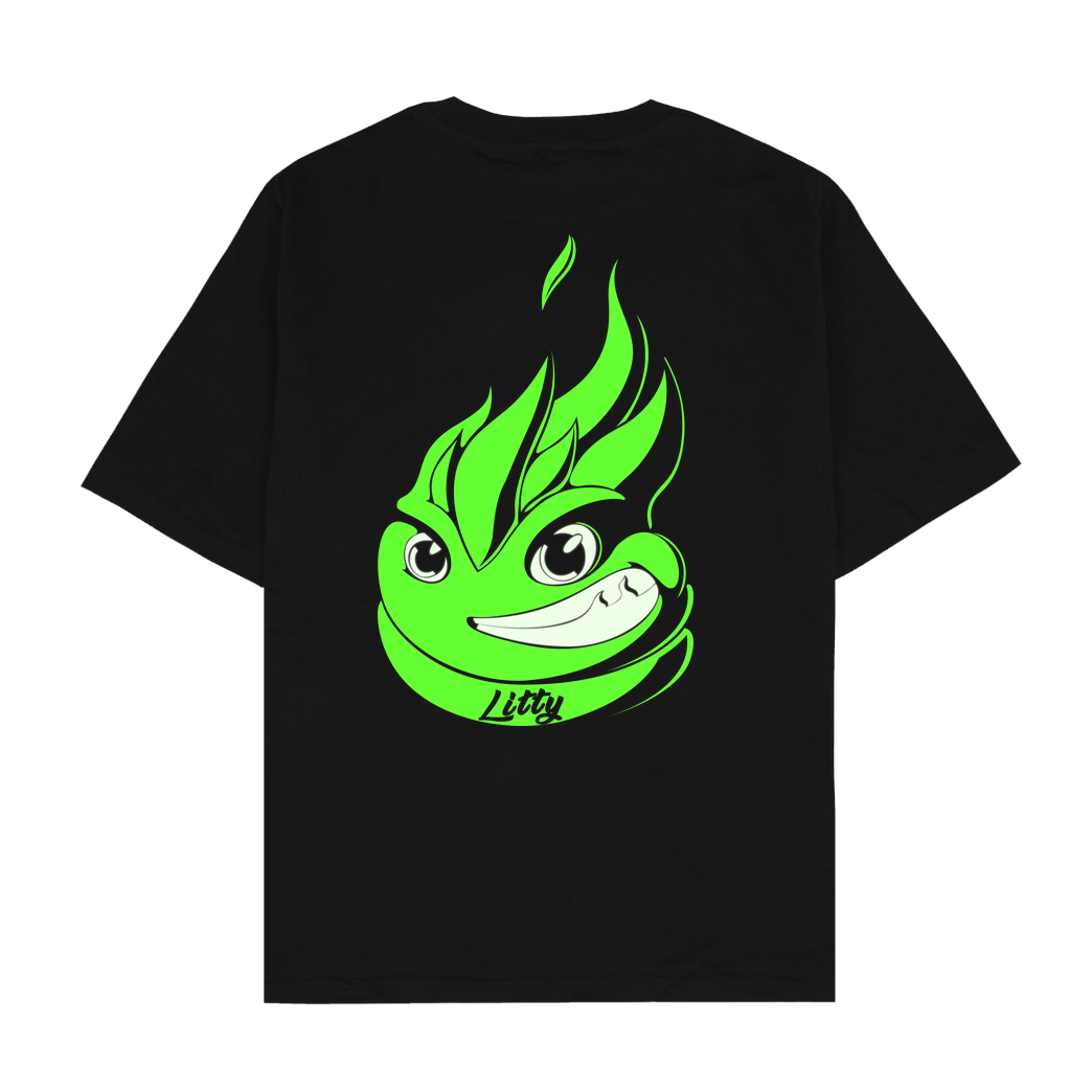 Lucas Lit LucasLit - Neon Glow Litty T-Shirt Oversize T-Shirt - Schwarz