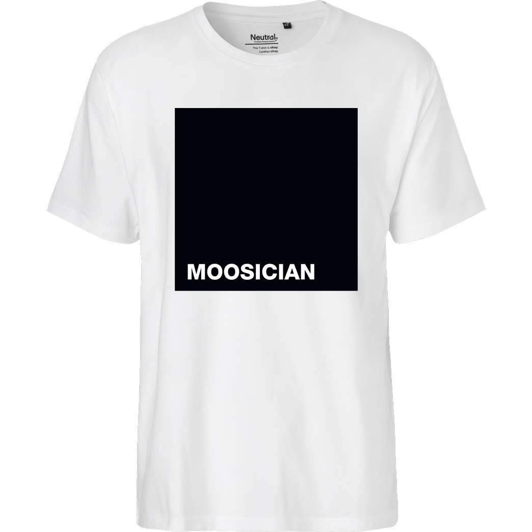 m00sician M00sician - Block T-Shirt Fairtrade T-Shirt - weiß