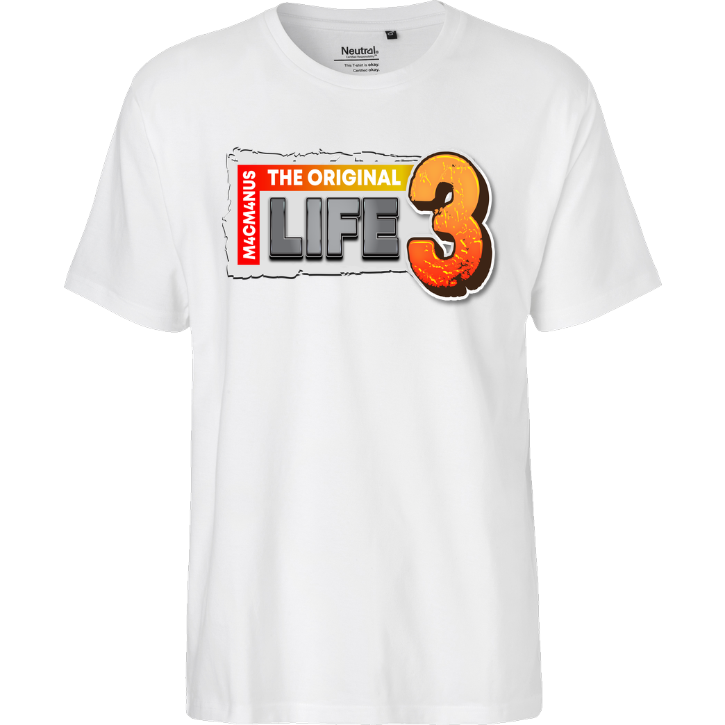 M4cM4nus M4cM4nus - Life 3 T-Shirt Fairtrade T-Shirt - weiß