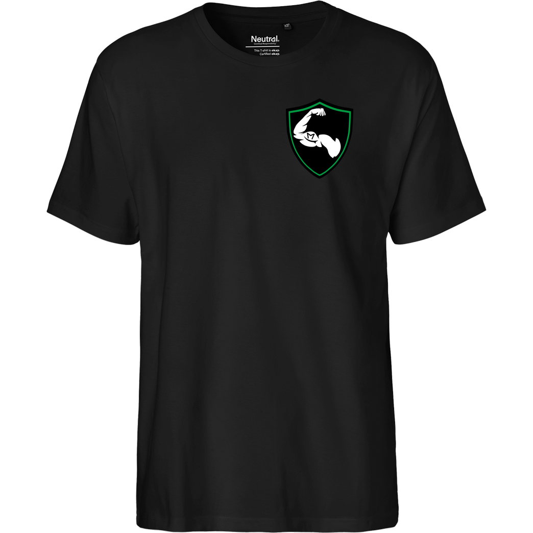 M4cM4nus M4cM4nus - Wappen und Schriftzug T-Shirt Fairtrade T-Shirt - schwarz