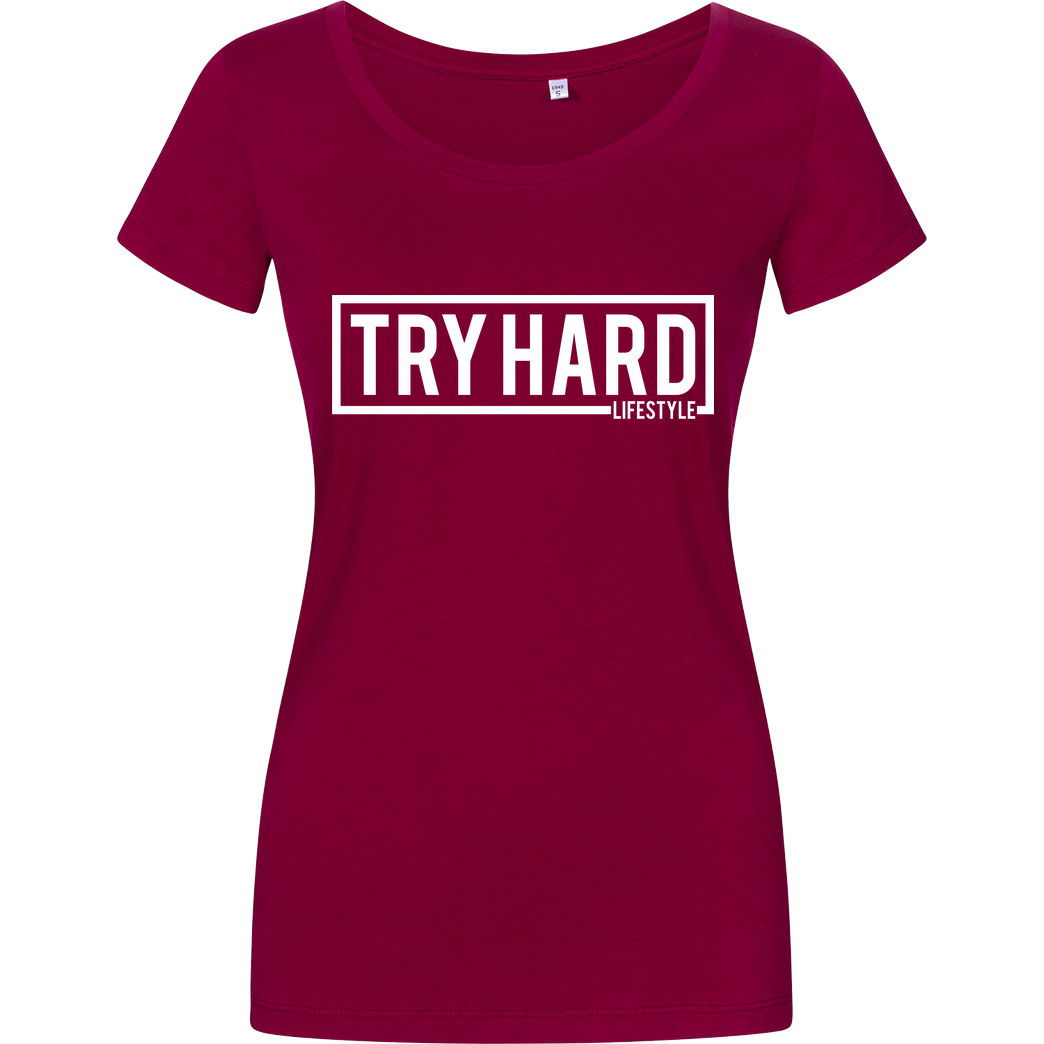 MarcelScorpion Marcel Scorpion - Try Hard Lifestyle T-Shirt Damenshirt berry