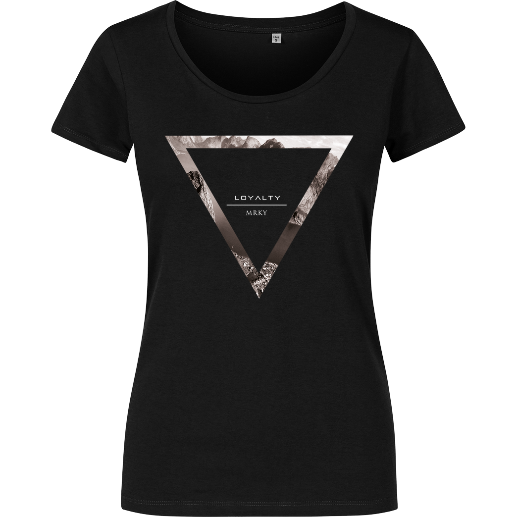Markey Markey - Triangle T-Shirt Damenshirt schwarz