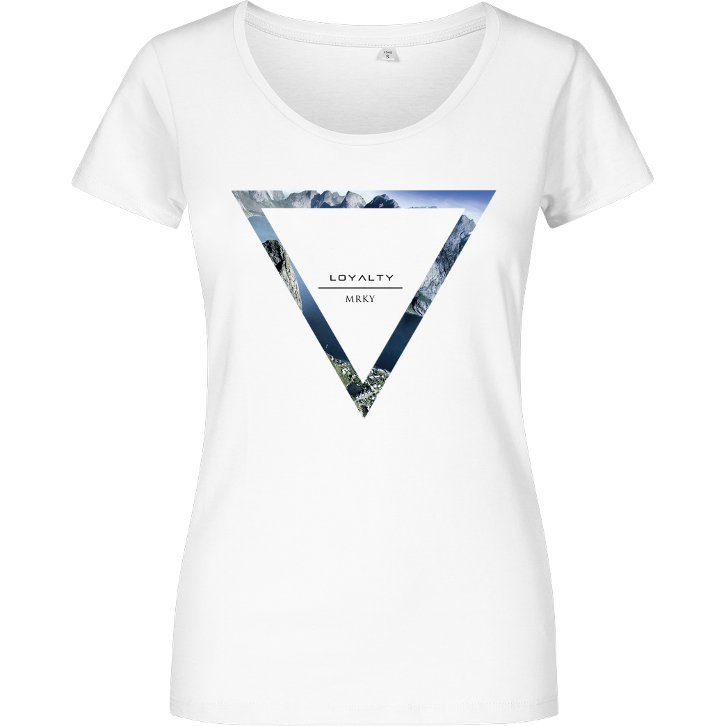 Markey Markey - Triangle T-Shirt Damenshirt weiss