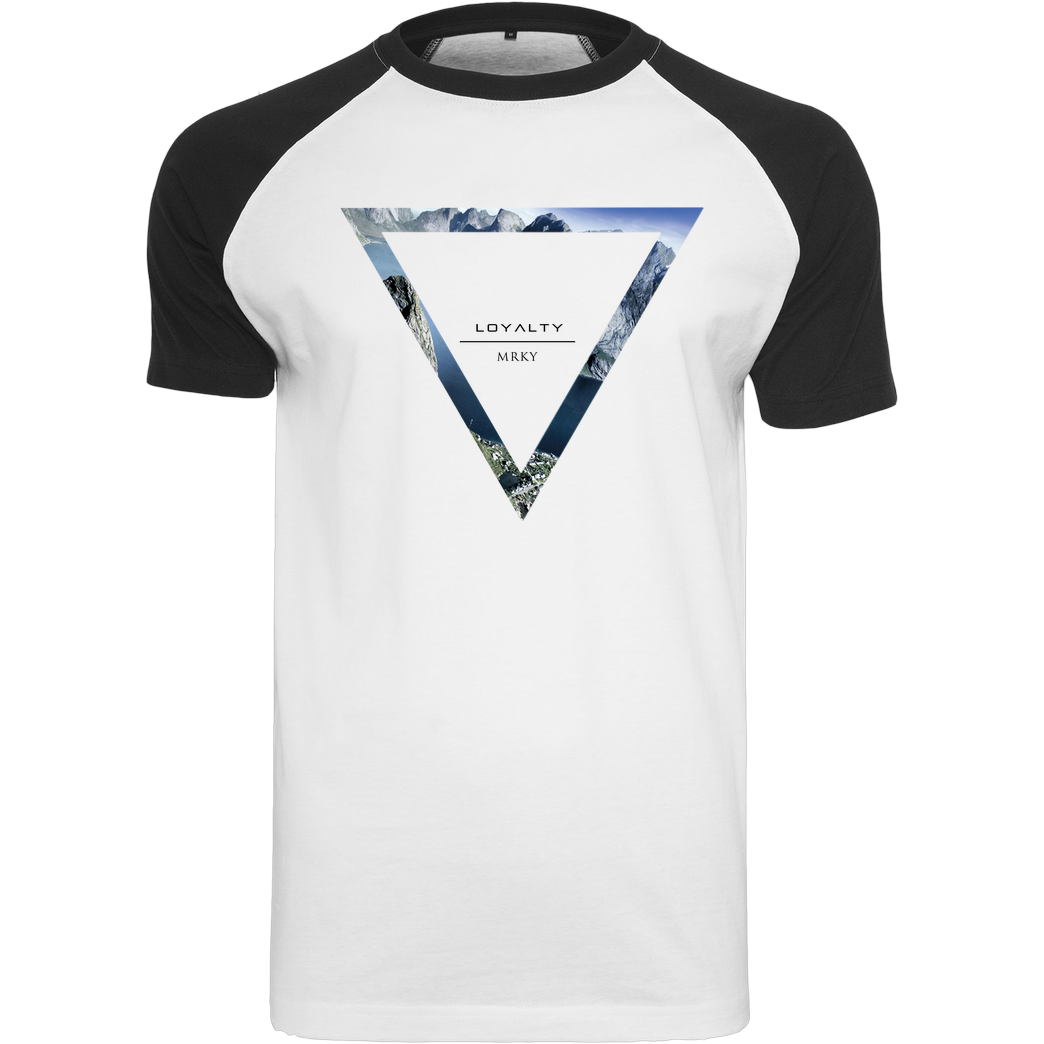 Markey Markey - Triangle T-Shirt Raglan-Shirt weiß