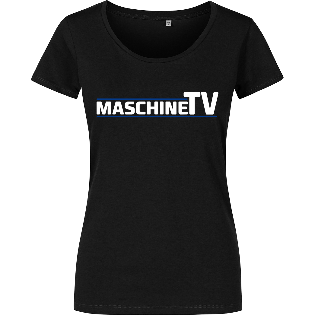 MaschineTV MaschineTV - Logo T-Shirt Damenshirt schwarz