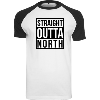 MasterTay - Straight Outta North Raglan-Shirt weiß