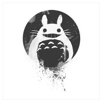 Mien Wayne - Totoro Kunstdruck Quadrat weiß