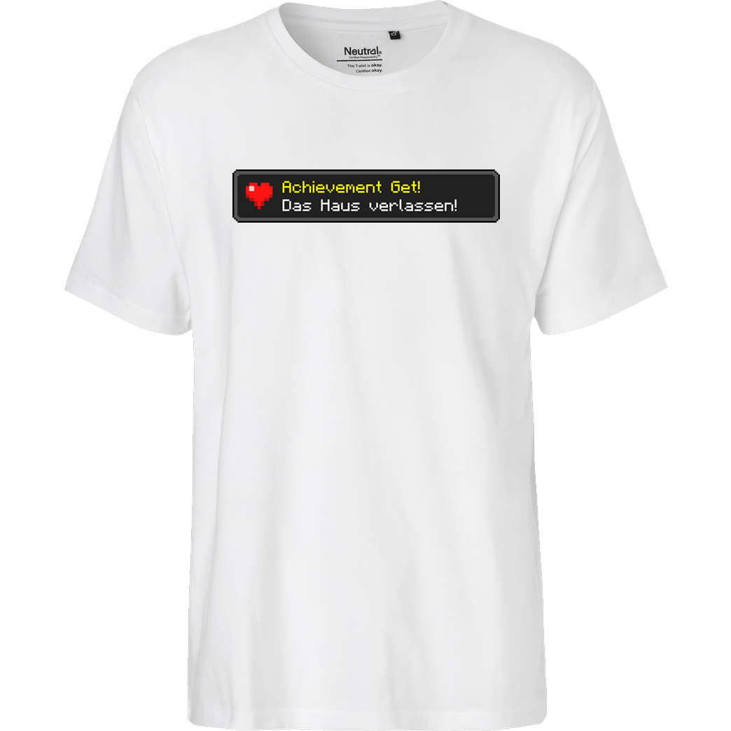 MrMoregame MrMore - Achievement get T-Shirt Fairtrade T-Shirt - weiß