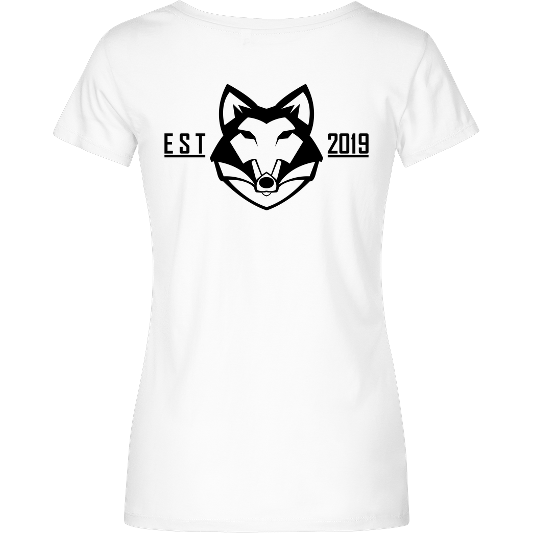 Niklas Wetterhahn Niklas Wetterhahn - Wolf Logo T-Shirt Damenshirt weiss