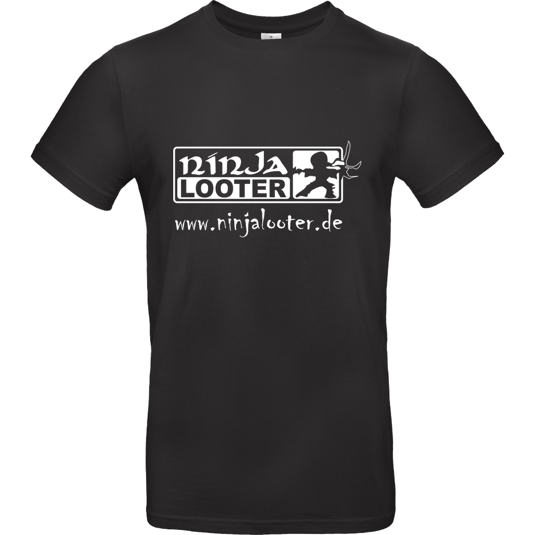 None Ninjalooter.de Logo T-Shirt B&C EXACT 190 - Schwarz