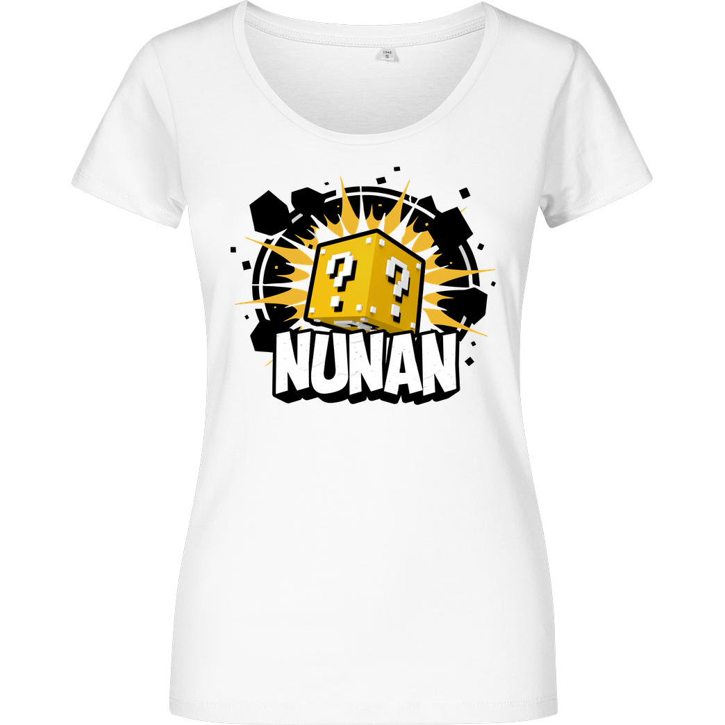 Nunan Nunan - Würfel T-Shirt Damenshirt weiss