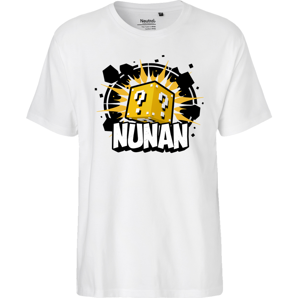 Nunan Nunan - Würfel T-Shirt Fairtrade T-Shirt - weiß