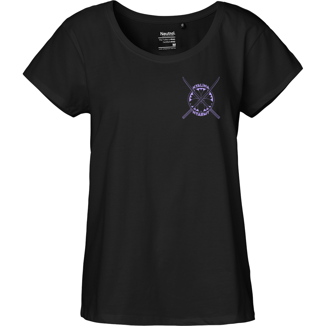 Nyalina Nyalina - Kunai purple T-Shirt Fairtrade Loose Fit Girlie - schwarz