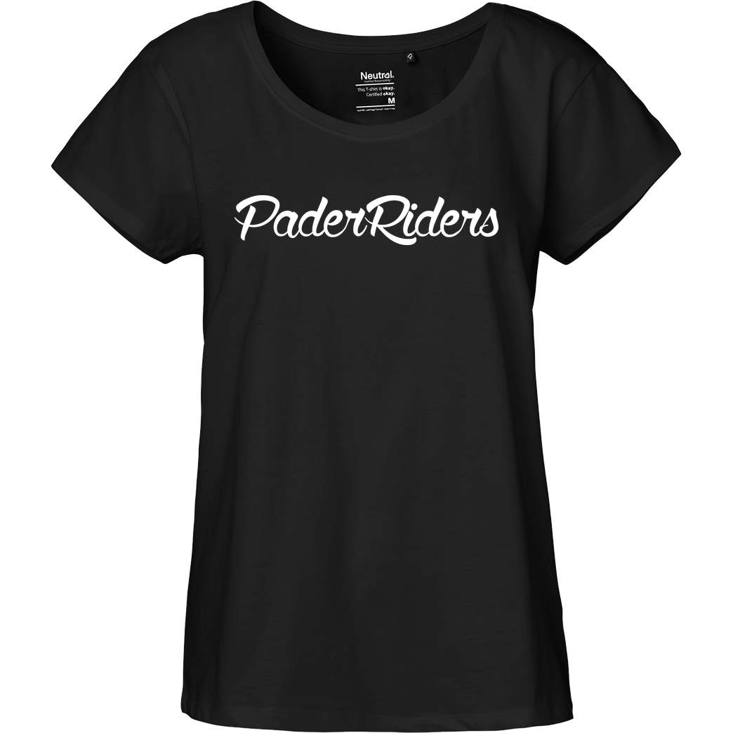 PaderRiders PaderRiders - Script Logo T-Shirt Fairtrade Loose Fit Girlie - schwarz