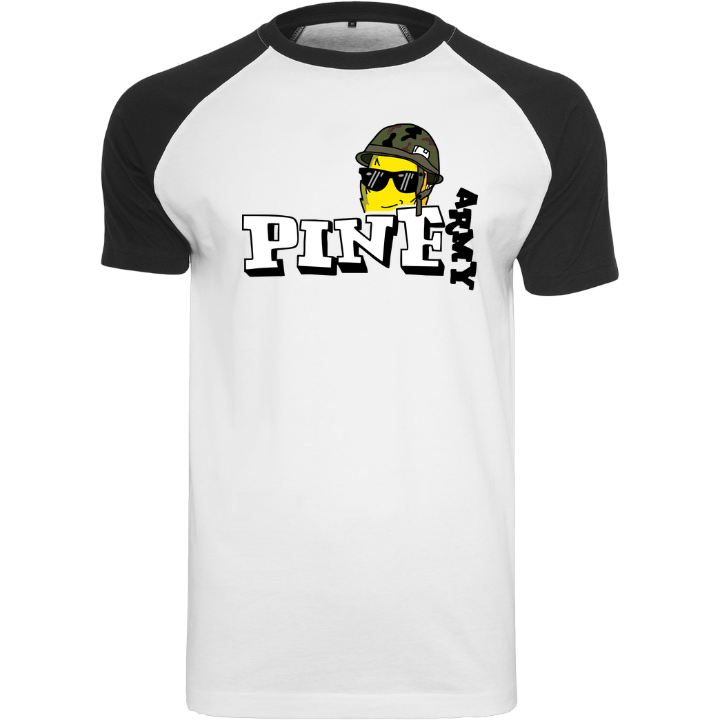 Pine Pine - Army T-Shirt Raglan-Shirt weiß