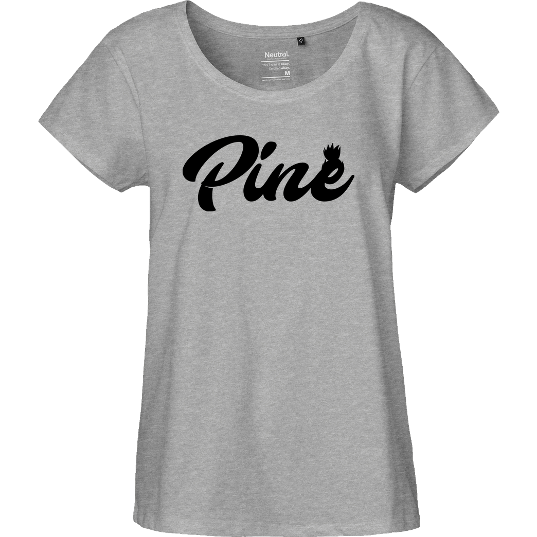 Pine Pine - Logo T-Shirt Fairtrade Loose Fit Girlie - heather grey