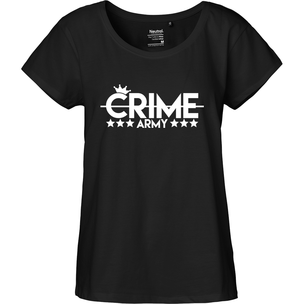 Sandro Crime SandroCrime - Crime Army T-Shirt Fairtrade Loose Fit Girlie - schwarz