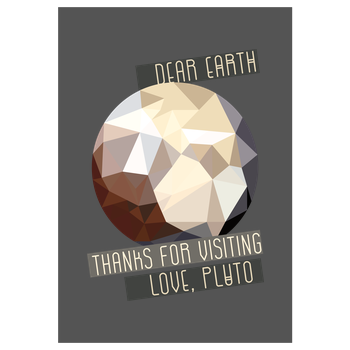 Scallysche - Pluto Kunstdruck grau