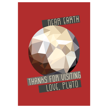 Scallysche - Pluto Kunstdruck rot