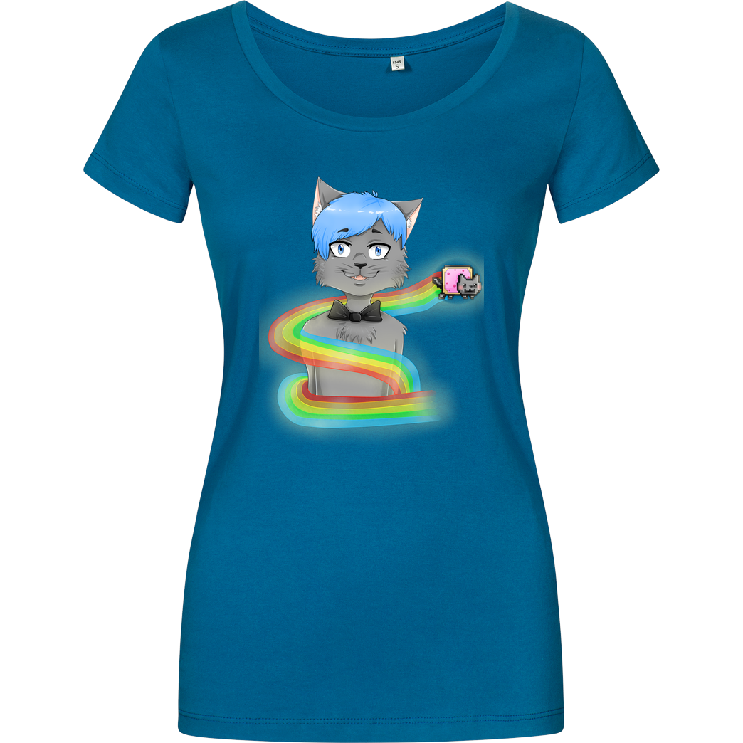 Selbstgespräch Selbstgespräch - Nyan T-Shirt Damenshirt petrol