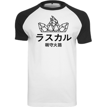 Sephiron - Japan Schlingel Block Raglan-Shirt weiß