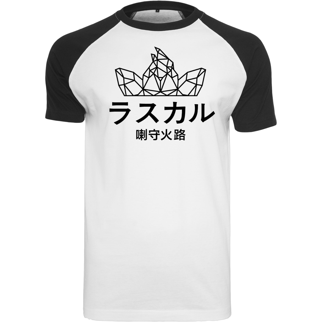 Sephiron Sephiron - Japan Schlingel Block T-Shirt Raglan-Shirt weiß