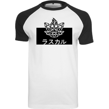 Sephiron - Japan Schlingel Kanji & Kana Raglan-Shirt weiß