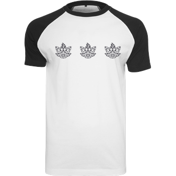 Sephiron - Polygon Triple Raglan-Shirt weiß