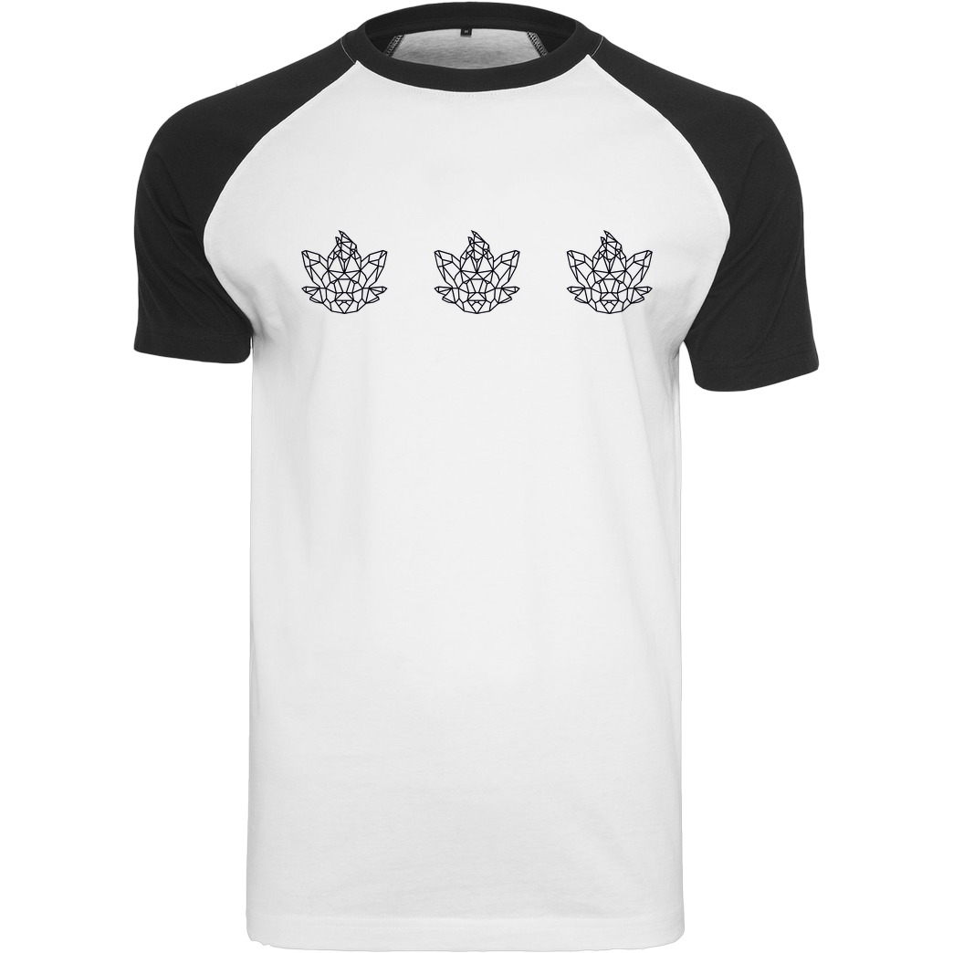 Sephiron Sephiron - Polygon Triple T-Shirt Raglan-Shirt weiß