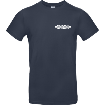 Sharx - Logo&Comic - White T-shirt B&C EXACT 190 - Navy