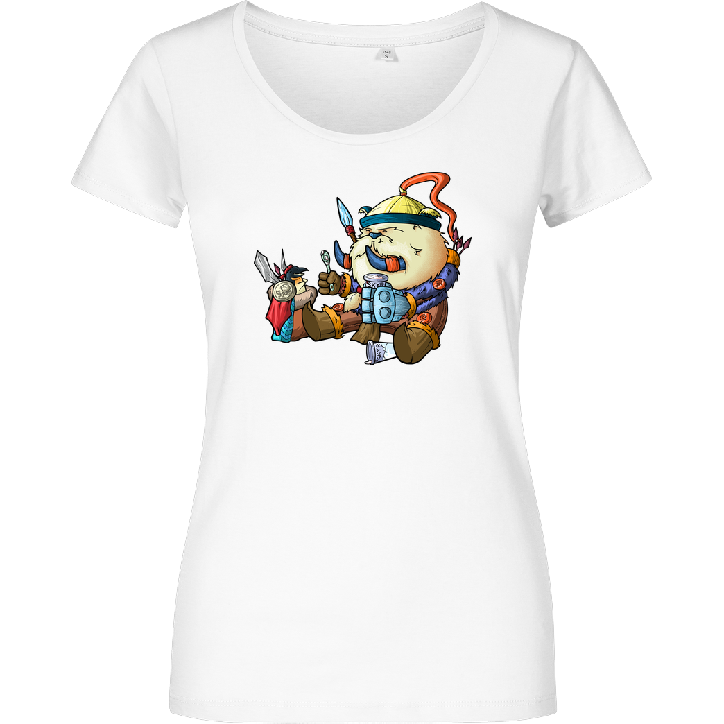 shokzTV shokzTV - Tusk with penguin T-shirt T-Shirt Damenshirt weiss