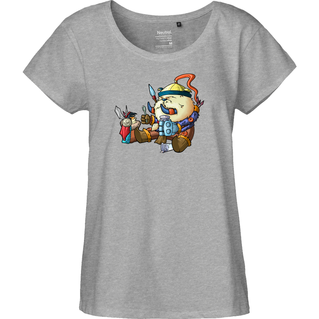 shokzTV shokzTV - Tusk with penguin T-shirt T-Shirt Fairtrade Loose Fit Girlie - heather grey