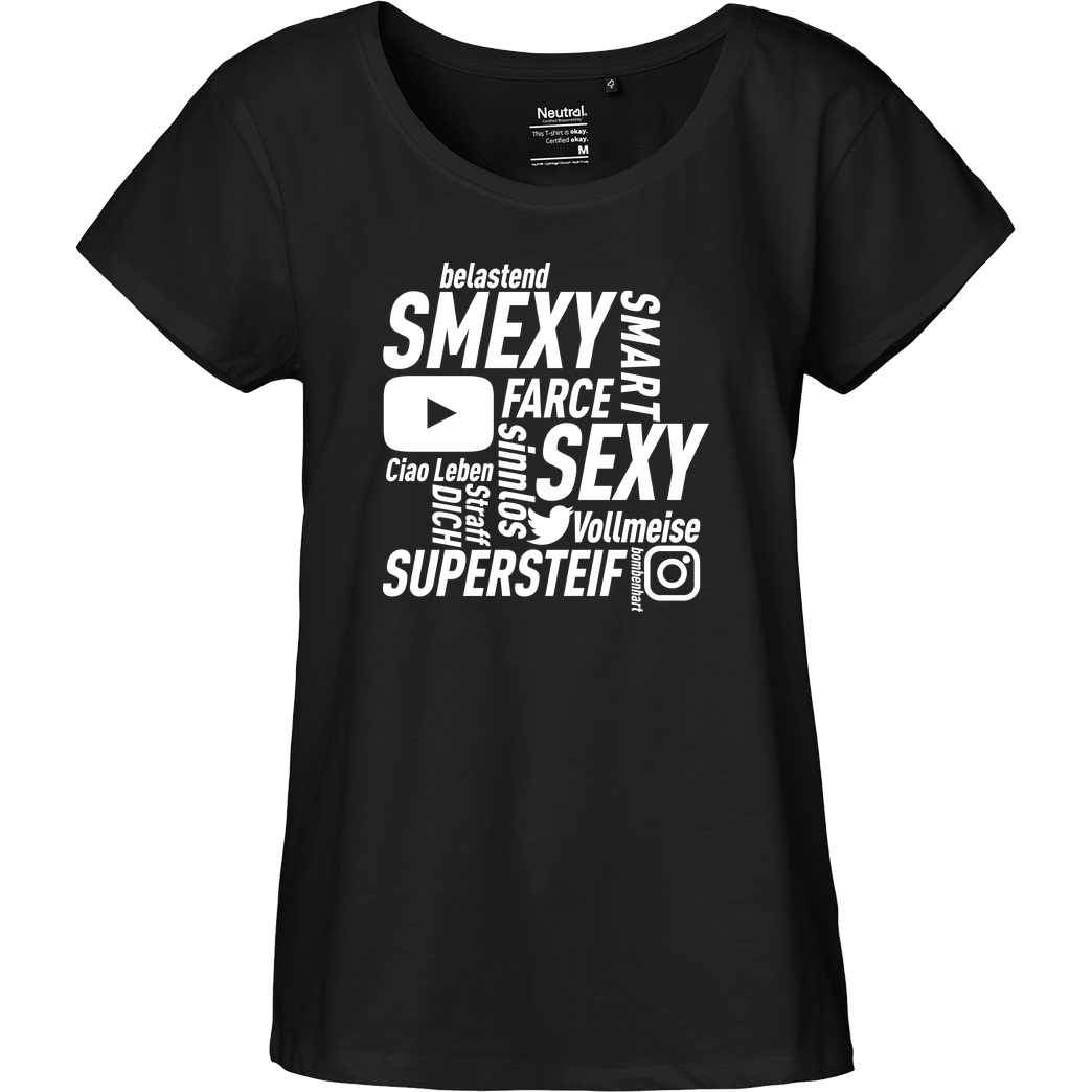 Smexy Smexy - Socials T-Shirt Fairtrade Loose Fit Girlie - schwarz