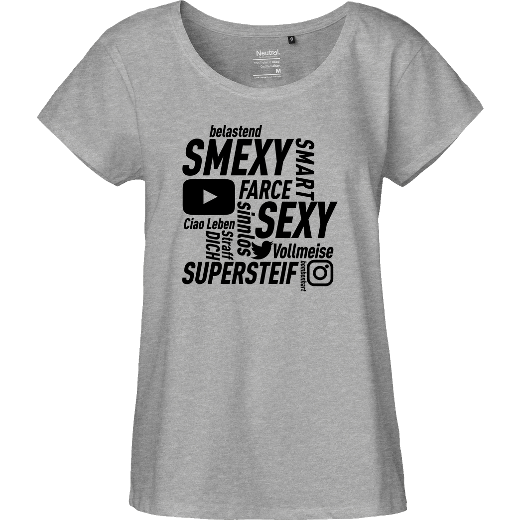 Smexy Smexy - Socials T-Shirt Fairtrade Loose Fit Girlie - heather grey