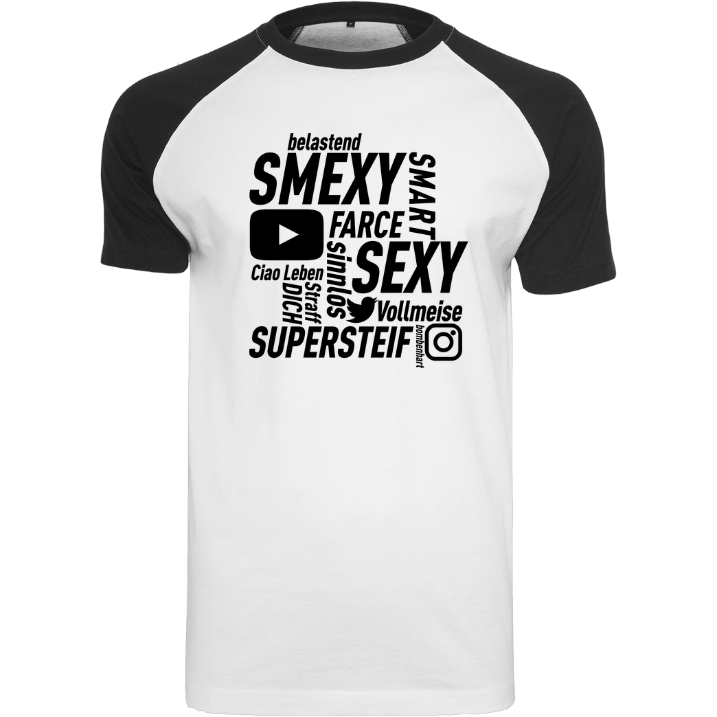 Smexy Smexy - Socials T-Shirt Raglan-Shirt weiß