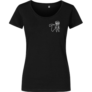 Snoxh - Superheld gestickt Damenshirt schwarz