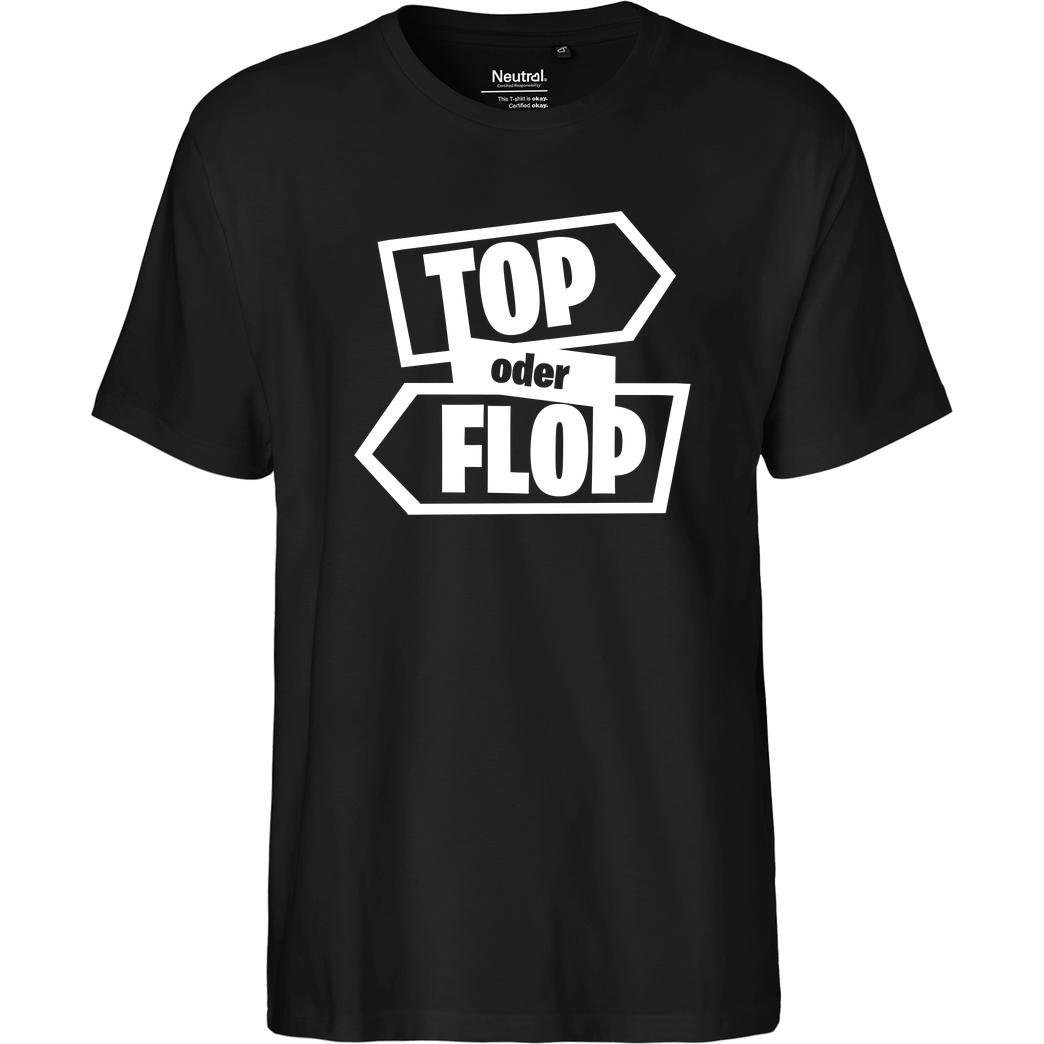 Snoxh Snoxh - Top oder Flop T-Shirt Fairtrade T-Shirt - schwarz
