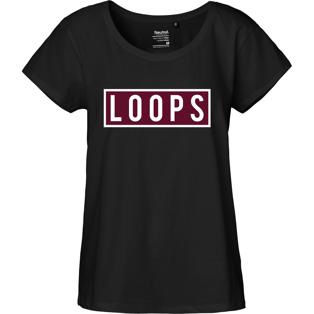 Sonny Loops Sonny Loops - Square T-Shirt Fairtrade Loose Fit Girlie - schwarz