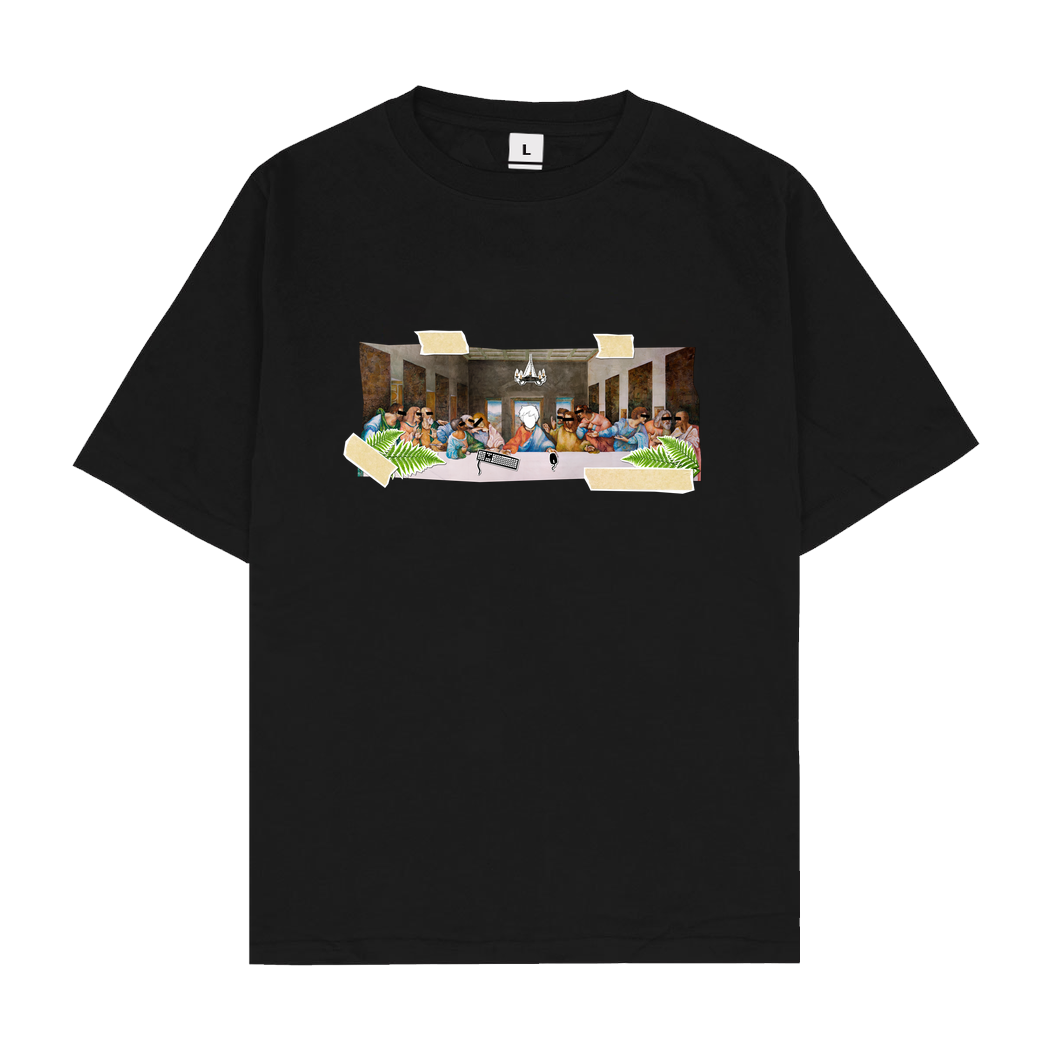 byStegi Stegi - Abendmahl T-Shirt Oversize T-Shirt - Schwarz