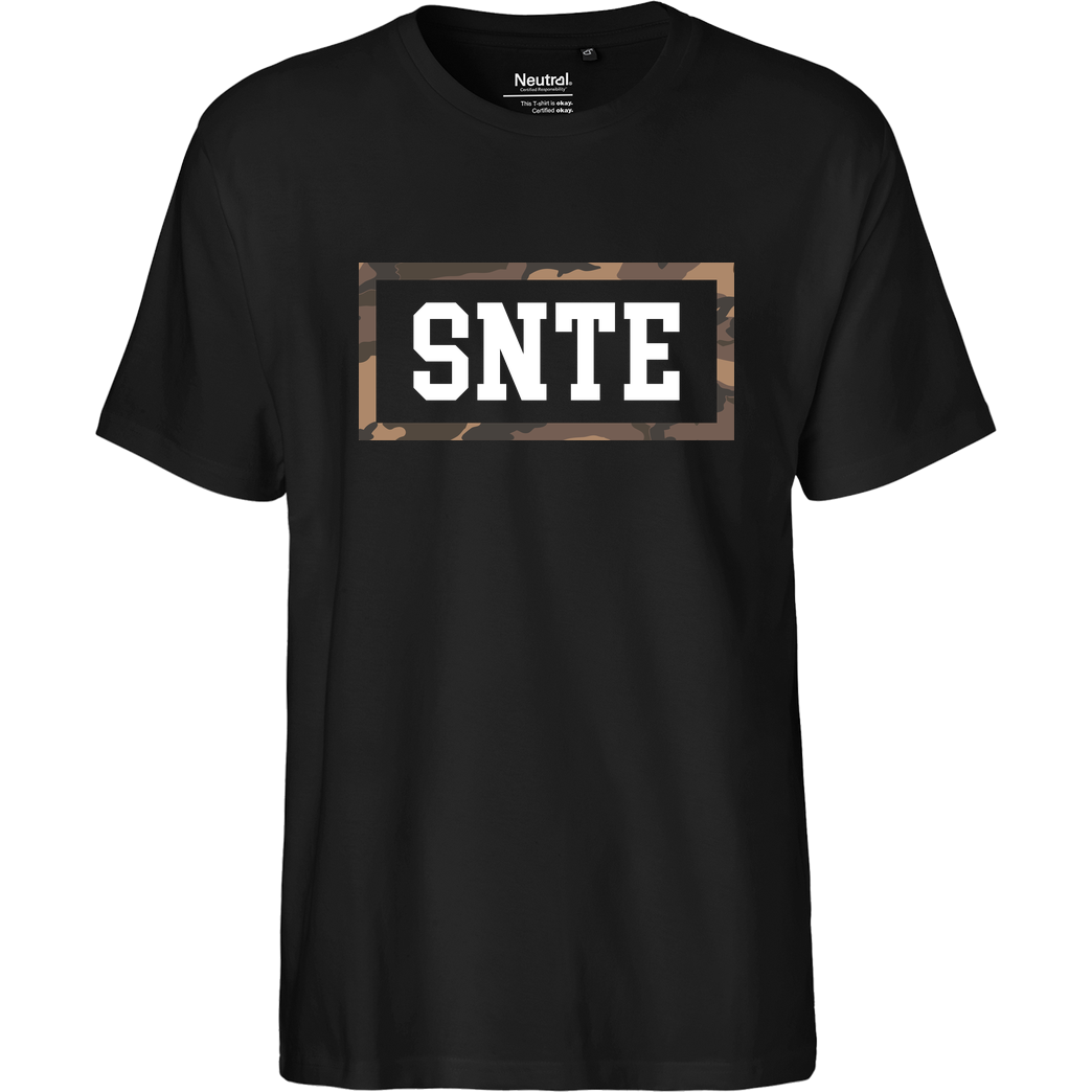 SYNTE Synte - Camo Logo T-Shirt Fairtrade T-Shirt - schwarz