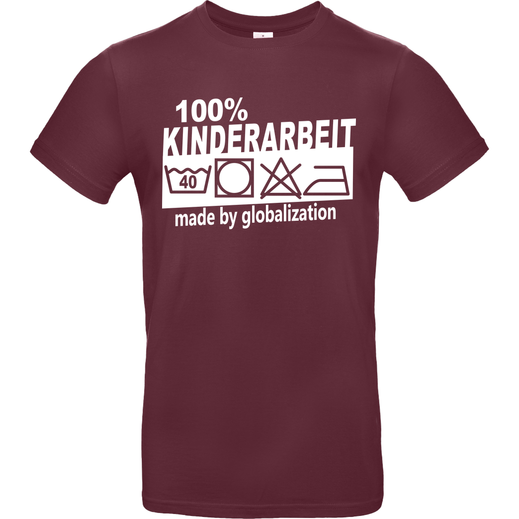 Teken Teken - Kinderarbeit T-Shirt B&C EXACT 190 - Bordeaux