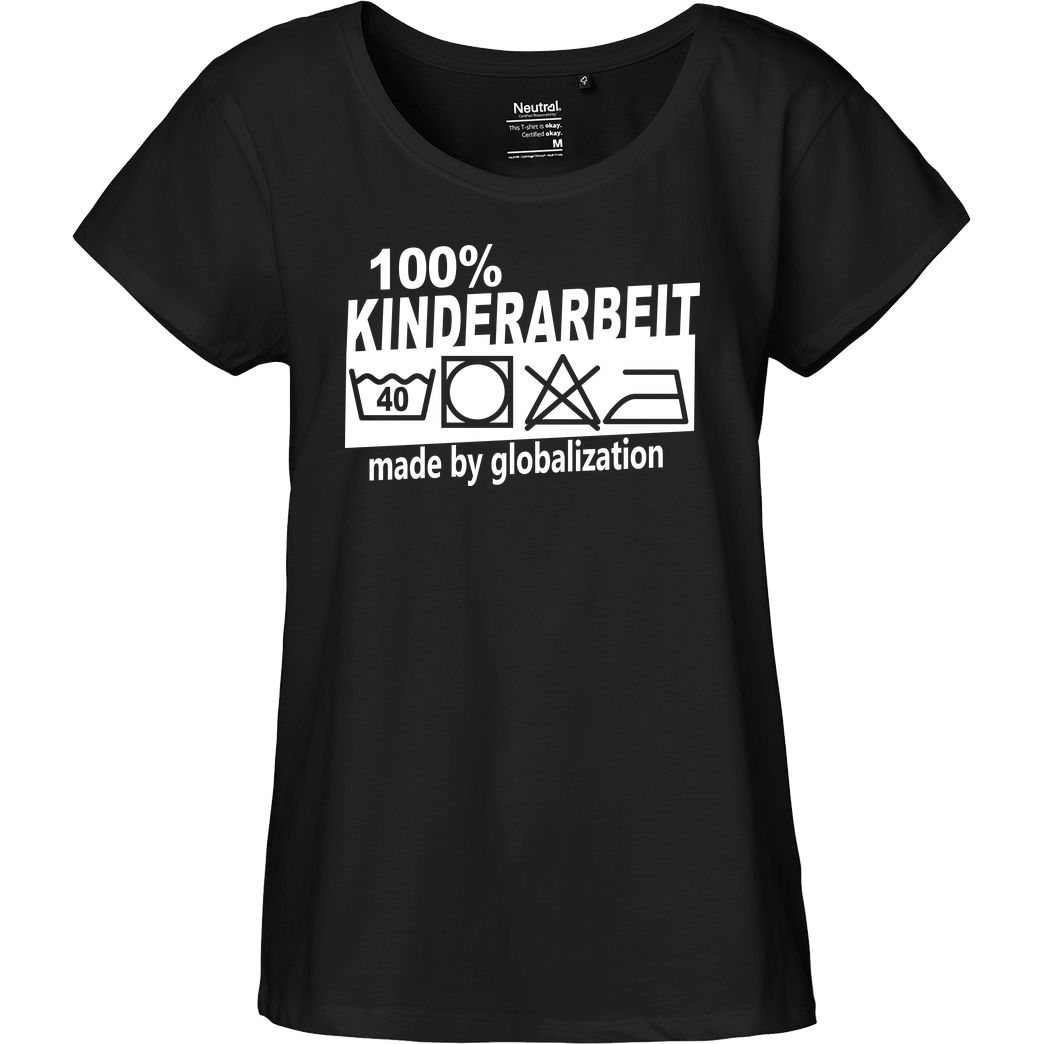 Teken Teken - Kinderarbeit T-Shirt Fairtrade Loose Fit Girlie - schwarz