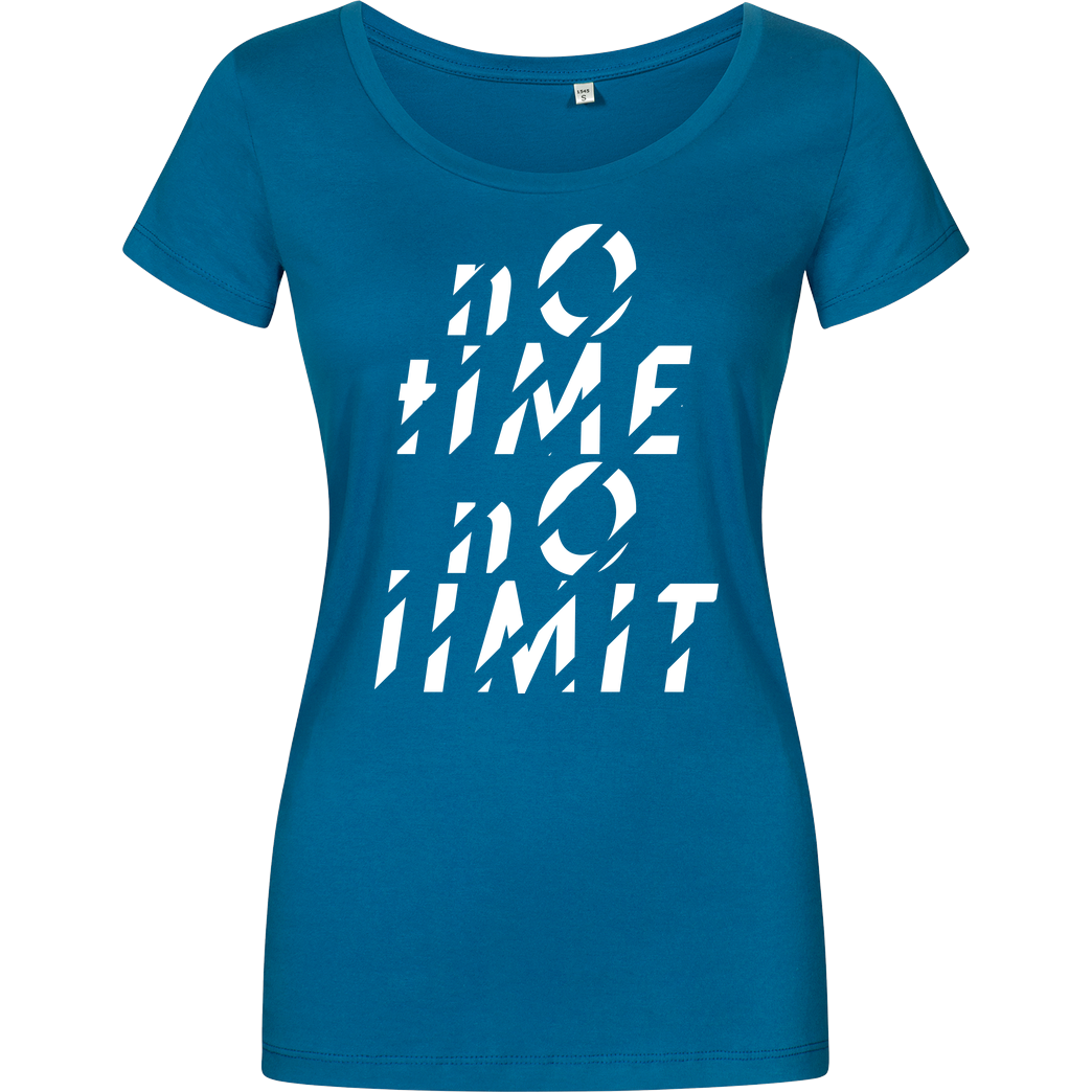 Tescht Tescht  - no time no limit front T-Shirt Damenshirt petrol