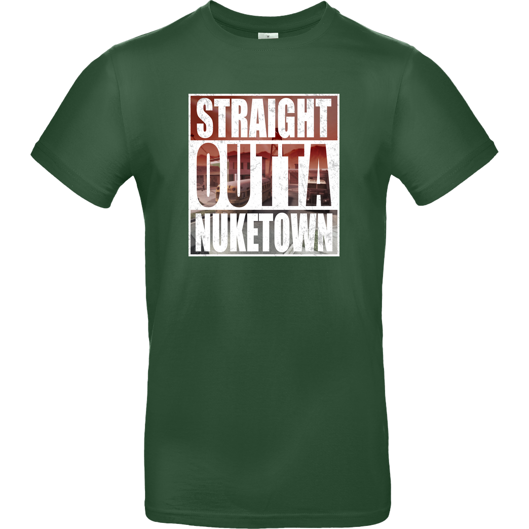 Tezzko Tezzko - Straight Outta Nuketown T-Shirt B&C EXACT 190 - Flaschengrün