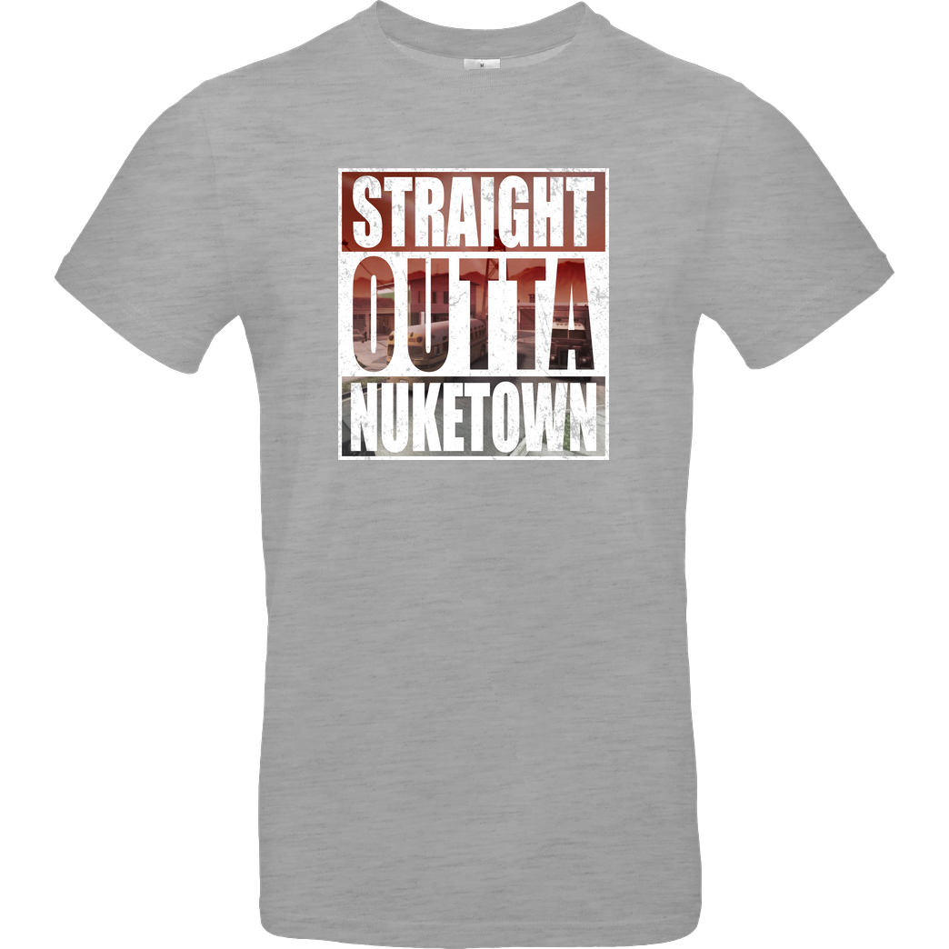 Tezzko Tezzko - Straight Outta Nuketown T-Shirt B&C EXACT 190 - heather grey