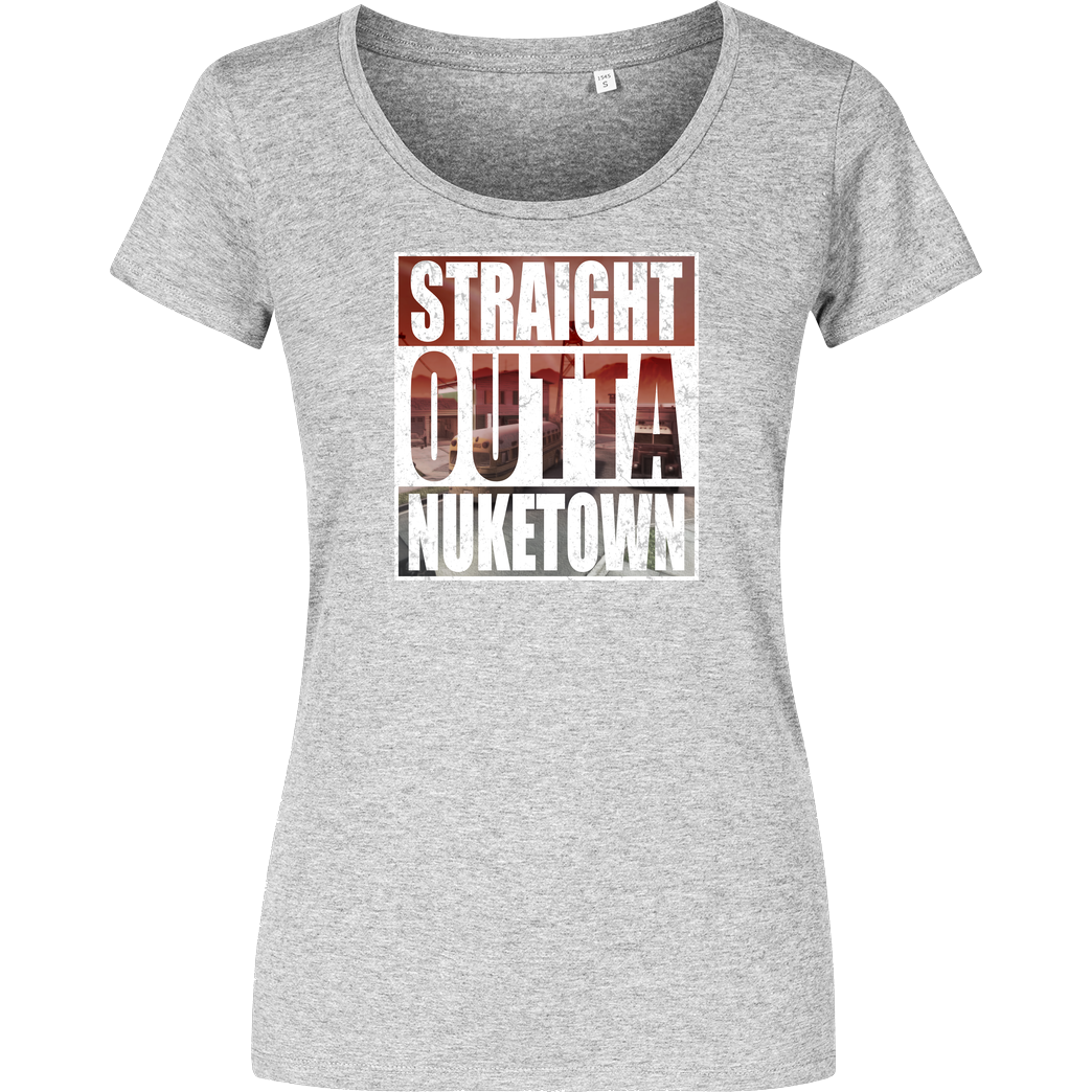 Tezzko Tezzko - Straight Outta Nuketown T-Shirt Damenshirt heather grey