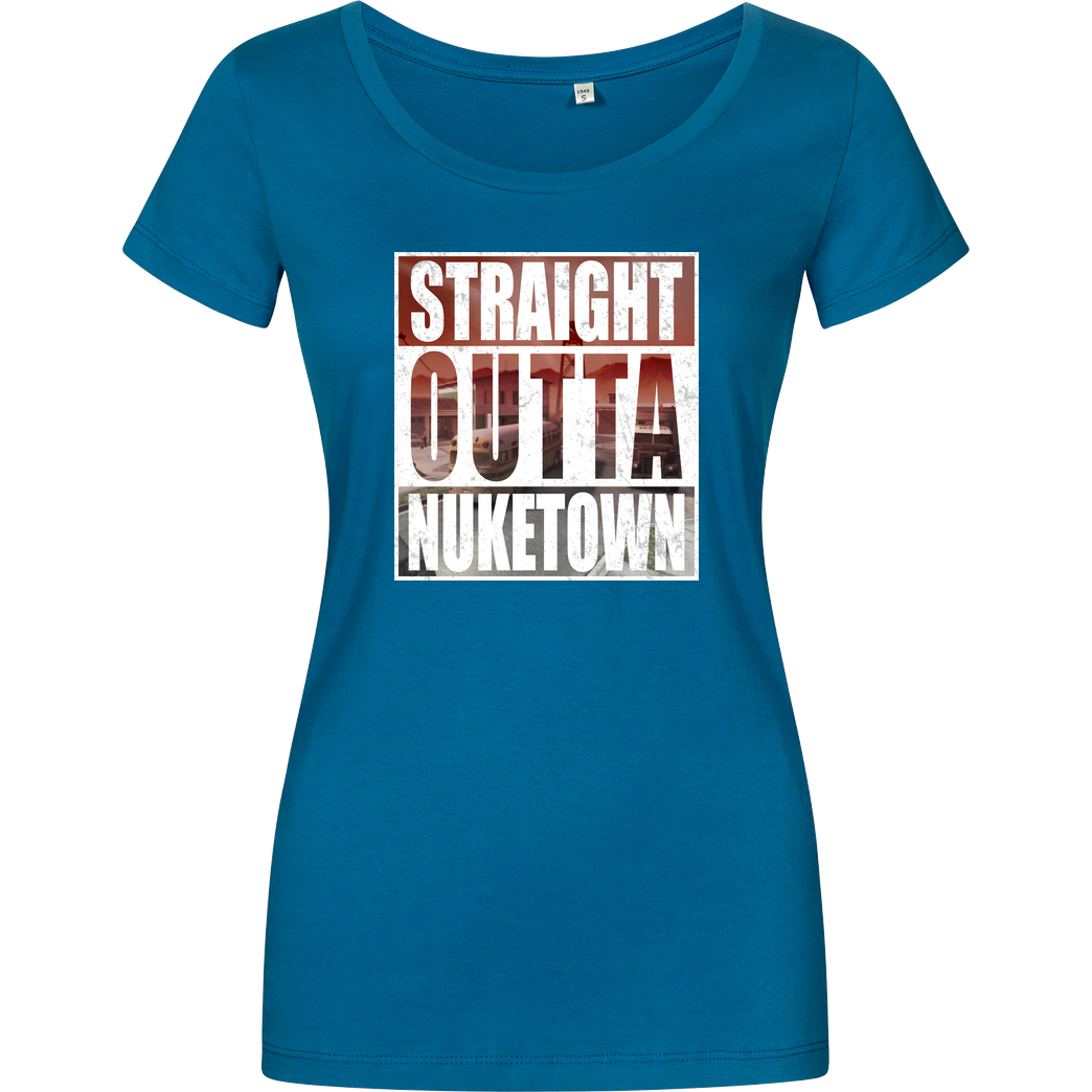 Tezzko Tezzko - Straight Outta Nuketown T-Shirt Damenshirt petrol