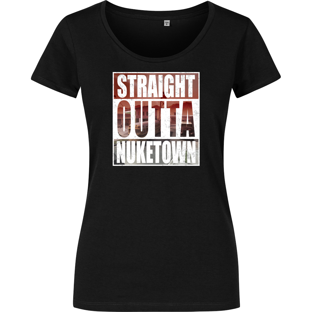 Tezzko Tezzko - Straight Outta Nuketown T-Shirt Damenshirt schwarz