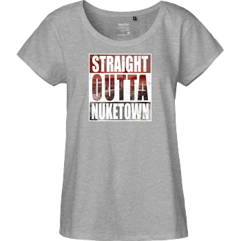 Tezzko - Straight Outta Nuketown Fairtrade Loose Fit Girlie - heather grey
